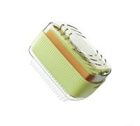 Multifunctional Soap Dispenser Box Non-Slip Base for Stability with Built-In Sponge Roller for Rich Foam Quick Drain Tray Transparent PP Soft Rubber(Is green)