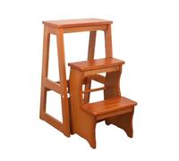 Multifunctional Solid Wood Folding Stool 3-Step Ladder Chair for Kitchen Bathroom & Office - Space-Saving Design Sturdy & Ideal for Home & Work Use