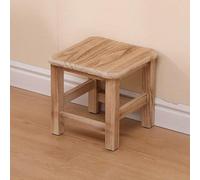 Multifunctional Solid Wood Low Stool with Storage Drawer for Entryway and Living Room Stable and Strong Ideal for Shoe Changing - Small Yellow Design