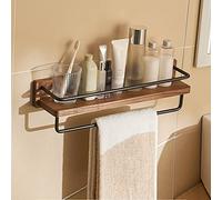 Multifunctional Solid Wood Shower Cart - Wall-Mounted Bathroom Shelf, Waterproof Storage for Cosmetics, Towel Rack, Bedroom & Kitchen Cabinets, Space-Saving