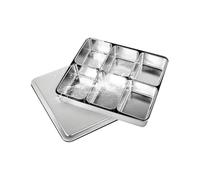 Multifunctional Spice and Condiment Container with Lid - Stainless Steel Kitchen Storage Box and Spice Rack. Divided design prevents flavors from mixing. (Styles 1)