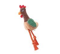 Multifunctional Squeaky Rooster Plush Toy For Small To Large Dog Indoor Outdoor Fun Entertainment Activity Rope Chew Resistant Dog Rope