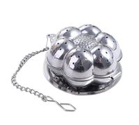 Multifunctional Stainless Steel Chain Tea Strainer, Coffee Spice Filter with Base, Teaware Accessories Kitchen Tools(Pumpkin)