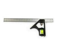 Multifunctional Stainless Steel Combination Try Squares Ruler with Bubble Level Measuring Tool for Engineer (300mm/12inch)