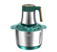 Multifunctional Stainless Steel Meat Grinder, 5L Stainless Steel Large Capacity Fully Automatic Meat Grinding Machine, Small Food Chopper with Container Meat Grinder Electric Food Chopper ,Green