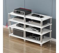 Multifunctional Stereo Rack 2/3/4-Tier Media Storage Cabinet Corner AV Stand for Audio/Video Components Movable Entertainment Tower for Game Consoles & Players