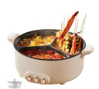 Multifunctional Stew Pot, 5.6L Large Capacity Integrated Hot Pot, 3 Grid Non-Stick Electric Skillet for Soups, Stews, Fondues