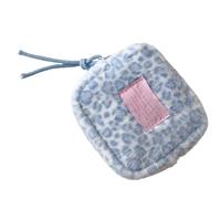 Multifunctional Storage Container Made of Plush Materials with Compartments for Make Up and Essential Organiser Portable Make Up Bag, Blue, Einheitsgröße