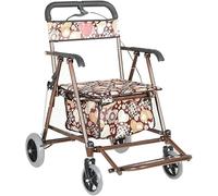 Multifunctional Storage Trolley - Portable Folding Seat with Swivel Castors and Parking Brake for Home and Office Use