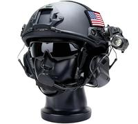 Multifunctional Tactical FAST Helmet, Military Airsoft Bump Helmet 6-in-1 Set, with Goggles and Flashlight, for Paintball, Outdoor Field & Cosplay