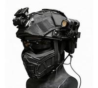 Multifunctional Tactical FAST Helmet, Military Airsoft Bump Helmet 6-in-1 Set, with Goggles and Half-face Mask, for Paintball, Outdoor Field & Cosplay(Black)