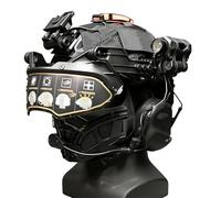 Multifunctional Tactical FAST Helmet, Military Airsoft Bump Helmet 8-in-1 Set, with Headphones and Half-face Mask, for Paintball, Outdoor Field & Cosplay(Black)