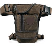 Multifunctional Thigh Drop Leg Bag, Men's Canvas Retro Drop Leg Bag Waist Fanny Pack Thigh Hip Bum Belt Hiking Motorcycle Cross Body Messenger Shoulder Bag Waist Pack(Coffee)