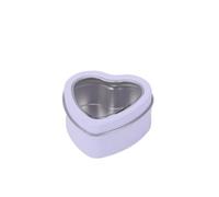 Multifunctional Tinplate Heart-Shaped Box, Practical Heart-shaped Metal Jars Containers Jewelry Storage Box(White-style B)