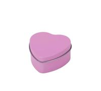 Multifunctional Tinplate Heart-Shaped Box, Practical Heart-shaped Metal Jars Containers Jewelry Storage Box(Pink-style A)