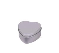 Multifunctional Tinplate Heart-Shaped Box, Practical Heart-shaped Metal Jars Containers Jewelry Storage Box(Silver-style A)