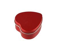 Multifunctional Tinplate Heart-Shaped Box, Practical Heart-shaped Metal Jars Containers Jewelry Storage Box(Red-style A)