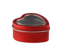 Multifunctional Tinplate Heart-Shaped Box, Practical Heart-shaped Metal Jars Containers Jewelry Storage Box(Red-style B)