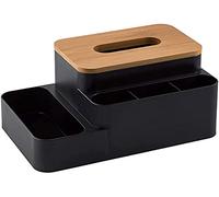 Multifunctional Tissue Storage Box, Black Desk Napkin Organizer & Remote Control Holder - Stylish Home Decor Solution for Clutter-Free Living