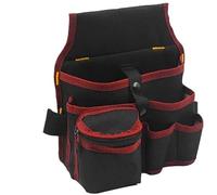 Multifunctional Tool Storage Bag Pouch Belt Electrician Toolkit Drill Waist Wrench Screwdriver Hardware Bags Organizer for Carpenter(Black red)