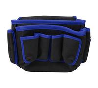 MultiFunctional Tool Waist Bag, Outdoor MultiPocket Waist Pouch, Large Capacity Tool Organizer with Easy Access Pockets for Gardeners Electricians Maintenance Workers (Blue Border)