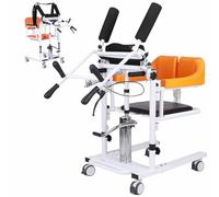 Multifunctional Transfer Lift Wheelchair with 180° Split Seat, Ergonomic Design, Silent Casters, Adjustable Pedal, and Potty Dining Table for Elderly Patient Home Use, 400 LBS Capacity