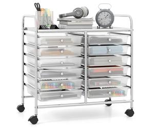MultiFunctional Transparent Rolling Cart with 12 Drawers Lockable Wheels Ideal for Home ty Salon Makeup Storage Organizer Versatile Shelving Solution