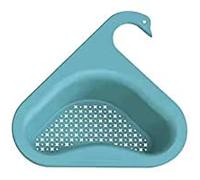 Multifunctional Triangle Sink Strainer - Space-Saving Blue Drain Basket & Filter for All Kitchen Sinks - Corner Sink Drain Rack Perfect for Mess-Free Washing