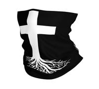 Multifunctional Tube Scarf,Cross Roots Cute Evangelical I Love Jesus White,Headband Windproof Neck Scarf for Sports Workout Running 26X30cm
