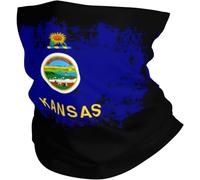Multifunctional Tube Scarf,Kansas Flag,Balaclava Anitdust Neck Gaiter for Yoga Sports Men 26X30cm