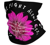 Multifunctional Tube Scarf,No One Fight Alone Breast Cancer Awareness,Neck Warmer Unisex Face Cover for Sports Climbing Men 26X30cm