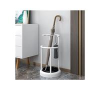 Multifunctional Umbrella Stand Rack with HooksStable White Beach Umbrella Storage Solution for Outdoor Use