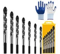 Multifunctional Universal Drill Bits Set, No Slip Twist Eccentric Drills Bit Set For Impact Driver, 3/4/5/6/8/10/12mm Metric Metal Drills Bit (7-Black)