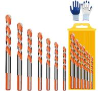 Multifunctional Universal Drill Bits Set, No Slip Twist Eccentric Drills Bit Set For Impact Driver, 3/4/5/6/8/10/12mm Metric Metal Drills Bit (7-Yellow)