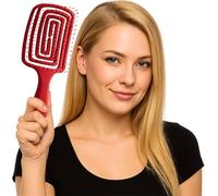 Multifunctional Untangling Brush without Pull - Rectangular Paddle Hair Brush with Nylon & Boar Bristles for Wet & Dry Hair - Curling Brush & Styling Tool for Women, Men & Children