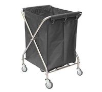 Multifunctional Utility Cart Service Storage Trolley Beauty Utility Cart Space Saving Linen Carts Foldable Laundry Sorter Hamper Trolley with Removable Washable, 60x60x89cm