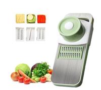 Multifunctional Vegetable Cutter,Vegetable Chopper Set,Manual Food Cutter & Dicer with 3 Blades,Hand Safe Shredder Knife, Mandoline Slicer for Vegetables, Meal Prep & More,Kitchen Gadgets (Slivery)