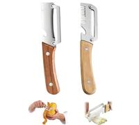 Multifunctional Vegetable Peeler 2 in 1 Stainless Steel Fruit Veggie Peeler Handheld Potato Peeler Knife Tool for Kitchen (1 Pcs Flat Blade + 1Pcs Tooth Blade Peeler)