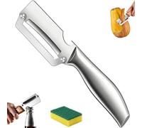 Multifunctional Vegetable Peeler for Kitchen, 2 in 1 Fruit and Vegetable Peeler with Bottle Opener, Anti-Slip Handle, Stainless Steel Blades, for Apple, Potatoes, Pumpkins, Etc (Stainless Steel,1Pcs)