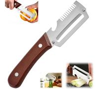 Multifunctional Vegetable Peeler for Kitchen, 2026 New Stainless Steel Peeler Knife with Wooden Handle and Bottle Opener, 3 in 1 Veggie Slicer for Potato Apple Carrot Pumpkin (3in1-Coffee-1pc)