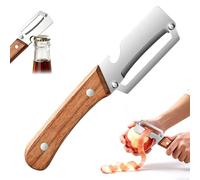 Multifunctional Vegetable Peeler, Wooden Handle Peeler for Kitchen, 2-in-1 Stainless Steel Peeler with Bottle Opener, for Fruit, Apple, Potato, Carrot Pumpkin, Papaya
