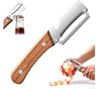 Multifunctional Vegetable Peeler, Wooden Handle Peeler for Kitchen, 2-in-1 Stainless Steel Peeler with Bottle Opener, for Fruit, Apple, Potato, Carrot Pumpkin, Papaya