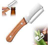 Multifunctional Vegetable Peeler, Zero Snag Wooden Peeler,Easy Peelers for Kitchen,Potato Peeler,2-in-1 Single-Blade Peeler for Potatoes Fruits Vegetables,with Extra-Sharp Stainless Steel Blade (1PC)