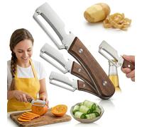 Multifunctional Vegetable Peeler, Zero Snag Wooden Peeler, Multi Functional Vegetable Peeler for Kitchen for Apples,Pumpkins, and Papayas (3)