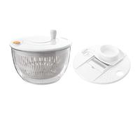 Multifunctional Vegetable Salad Spinner & Slicer, Fresh White 2-in-1 Set, Home Kitchen Tool for Shredding & Slicing Cucumbers & Potatoes, Drainage Basket & Fruit Water Spinner, Cutting Board, 6 Blades