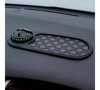 Multifunctional Vehicle-Mounted Anti-Slip Mat, Rotatable Anti Skid Car Dashboard Pad, 2025 Upgraded Universal Car Phone Mount Silicone Cars Pad Mat with Temporary Parking Numbe (Black C)