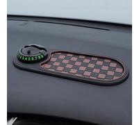 Multifunctional Vehicle-Mounted Anti-Slip Mat, Rotatable Anti Skid Car Dashboard Pad, 2025 Upgraded Universal Car Phone Mount Silicone Cars Pad Mat with Temporary Parking Numbe (Brown C)