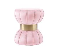 Multifunctional Velvet Vanity Stool Round Metal Footrest Stylish Ottoman for Home Bedroom Makeup Chair Cozy Pouf Ideal for Dressing Table & Living Room