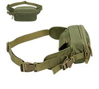 Multifunctional Waist Bag - Oxford Travel Waist Bag 21 x 14 x 16 cm, Large Capacity Organizer | Multiple Holders for Outdoor, Leisure Supplies, Sports Accessories, Hiking, Camping, Army Green