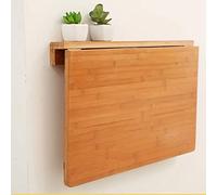 Multifunctional Wall Mounted Drop Leaf Dining Table Bamboo Folding Computer Desk for Small Spaces Adjustable Size: 60 70 80 100cm Ideal for Kitchen & Study